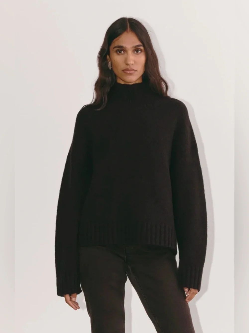 Everlane The Cloud Oversized Turtleneck Sweater  Black M Casual Chic